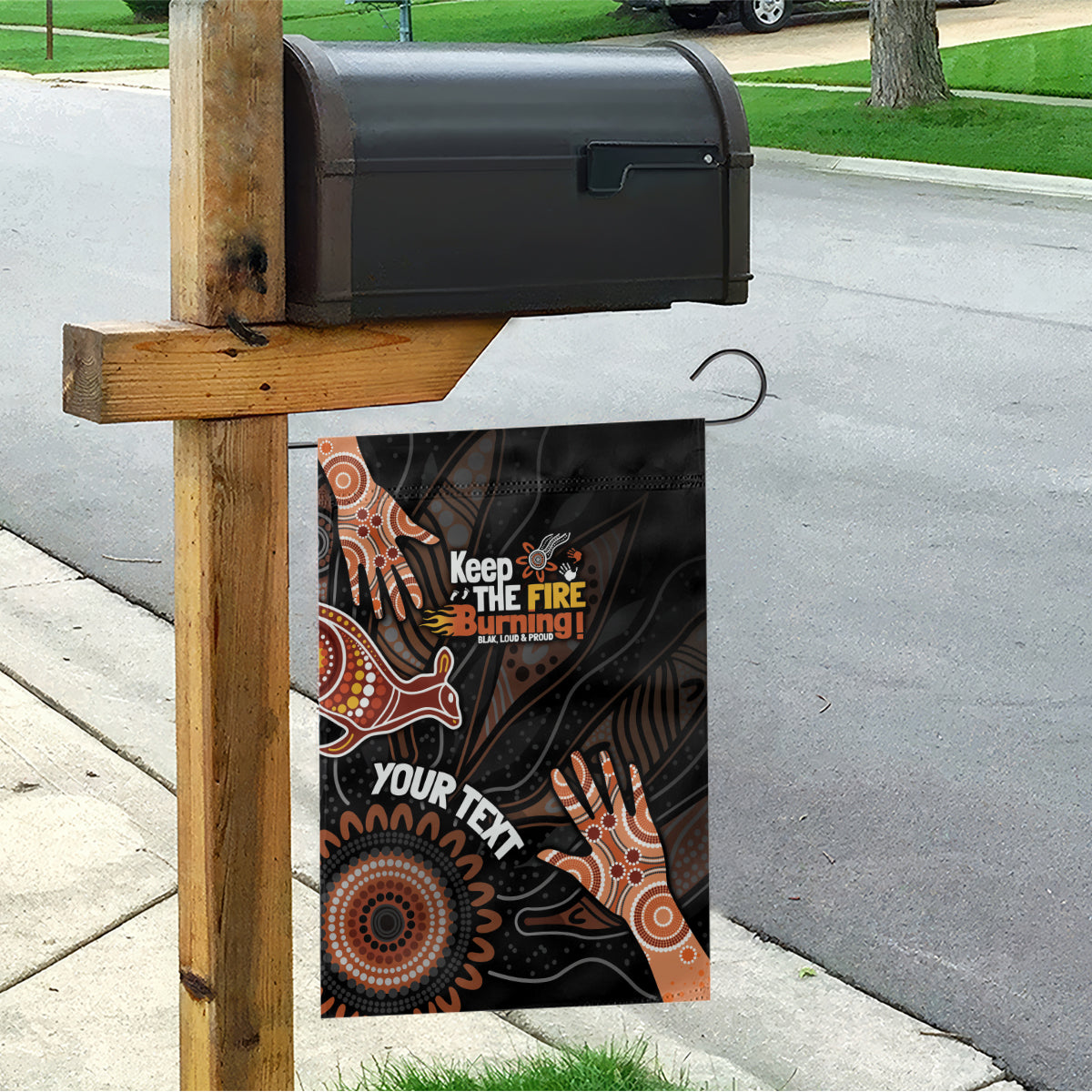 NAIDOC Week 2024 Personalised Garden Flag Aboriginal Hand Stencils - Vibe Hoodie Shop