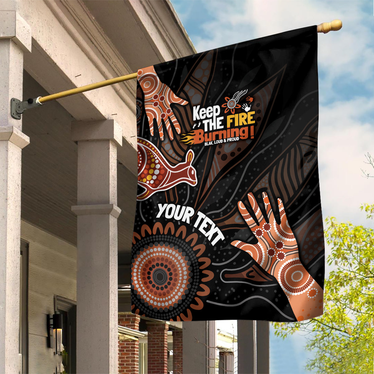 NAIDOC Week 2024 Personalised Garden Flag Aboriginal Hand Stencils - Vibe Hoodie Shop