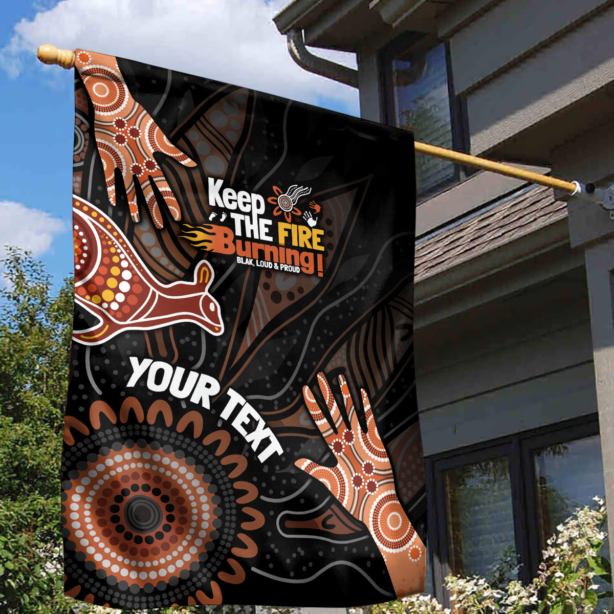 NAIDOC Week 2024 Personalised Garden Flag Aboriginal Hand Stencils - Vibe Hoodie Shop