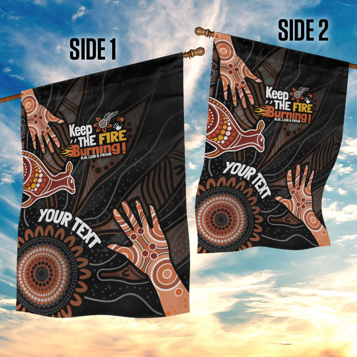 NAIDOC Week 2024 Personalised Garden Flag Aboriginal Hand Stencils - Vibe Hoodie Shop