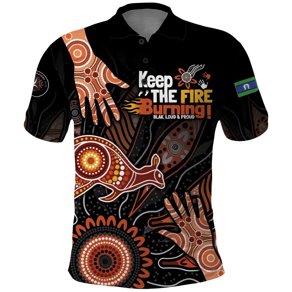 NAIDOC Week 2024 Personalised Polo Shirt Aboriginal Hand Stencils - Vibe Hoodie Shop