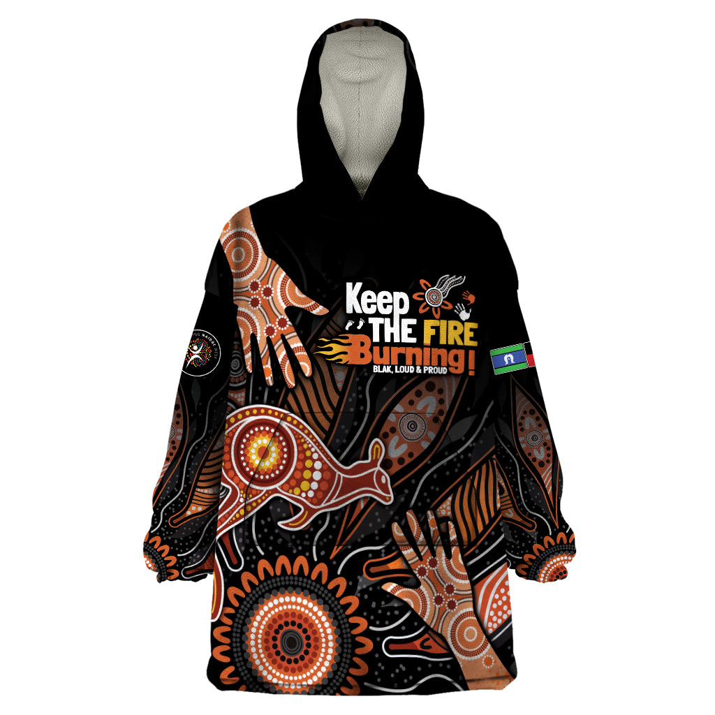 NAIDOC Week 2024 Personalised Wearable Blanket Hoodie Aboriginal Hand Stencils - Vibe Hoodie Shop