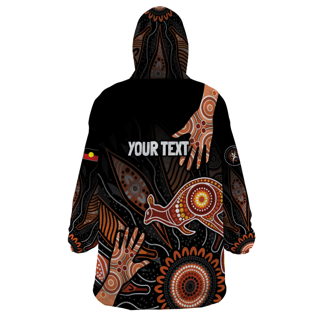 NAIDOC Week 2024 Personalised Wearable Blanket Hoodie Aboriginal Hand Stencils - Vibe Hoodie Shop