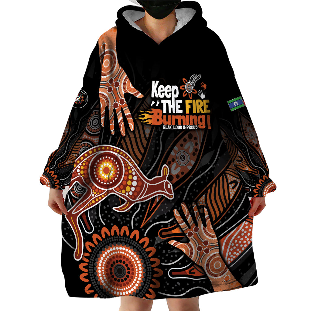 NAIDOC Week 2024 Personalised Wearable Blanket Hoodie Aboriginal Hand Stencils - Vibe Hoodie Shop