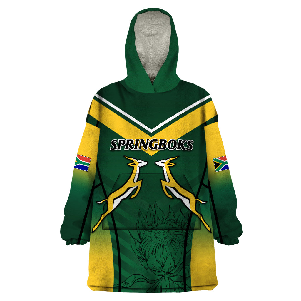 South Africa Rugby 2023 Wearable Blanket Hoodie Bokke Champions - Vibe Hoodie Shop