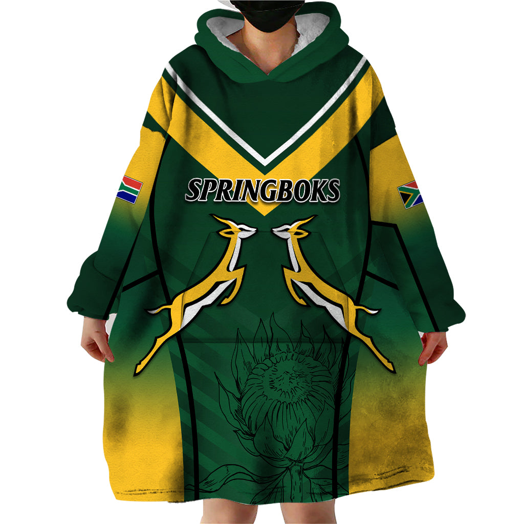 South Africa Rugby 2023 Wearable Blanket Hoodie Bokke Champions - Vibe Hoodie Shop