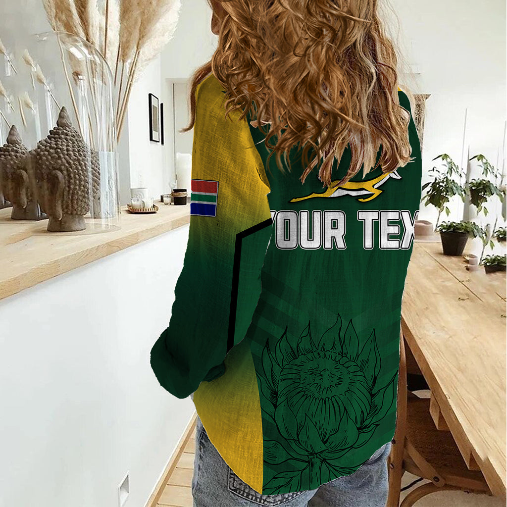 South Africa Rugby 2023 Women Casual Shirt Bokke Champions - Vibe Hoodie Shop