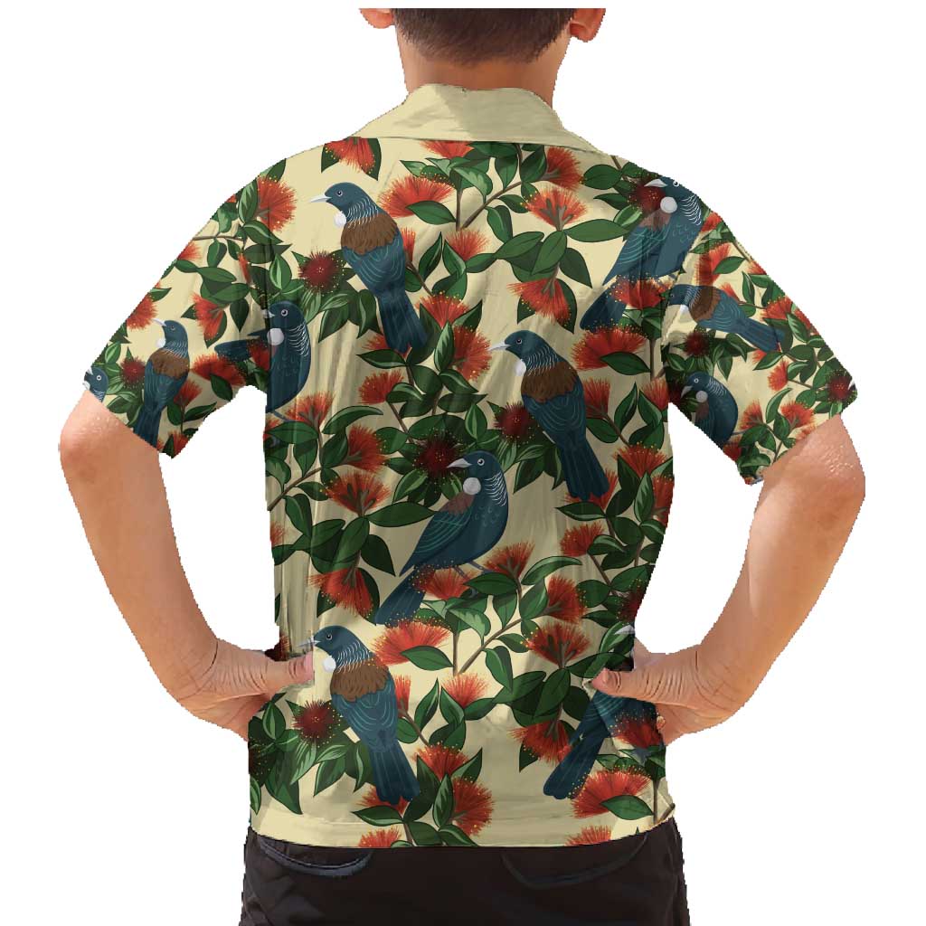 New Zealand Christmas Family Matching Mermaid Dress and Hawaiian Shirt Romantic Tui Birds on Pohutukawa - Ivory - Vibe Hoodie