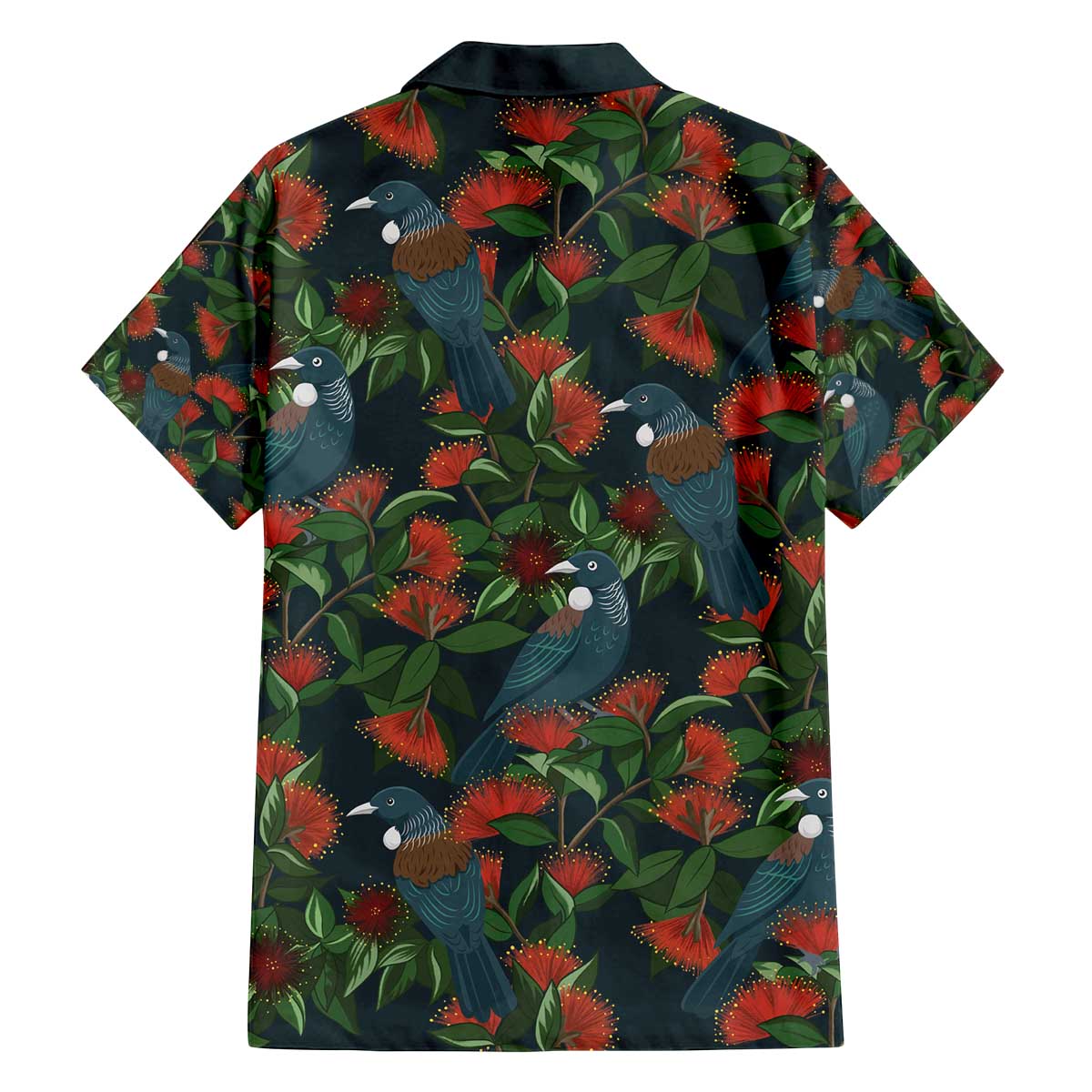 New Zealand Christmas Family Matching Off The Shoulder Long Sleeve Dress and Hawaiian Shirt Romantic Tui Birds on Pohutukawa - Cobalt - Vibe Hoodie