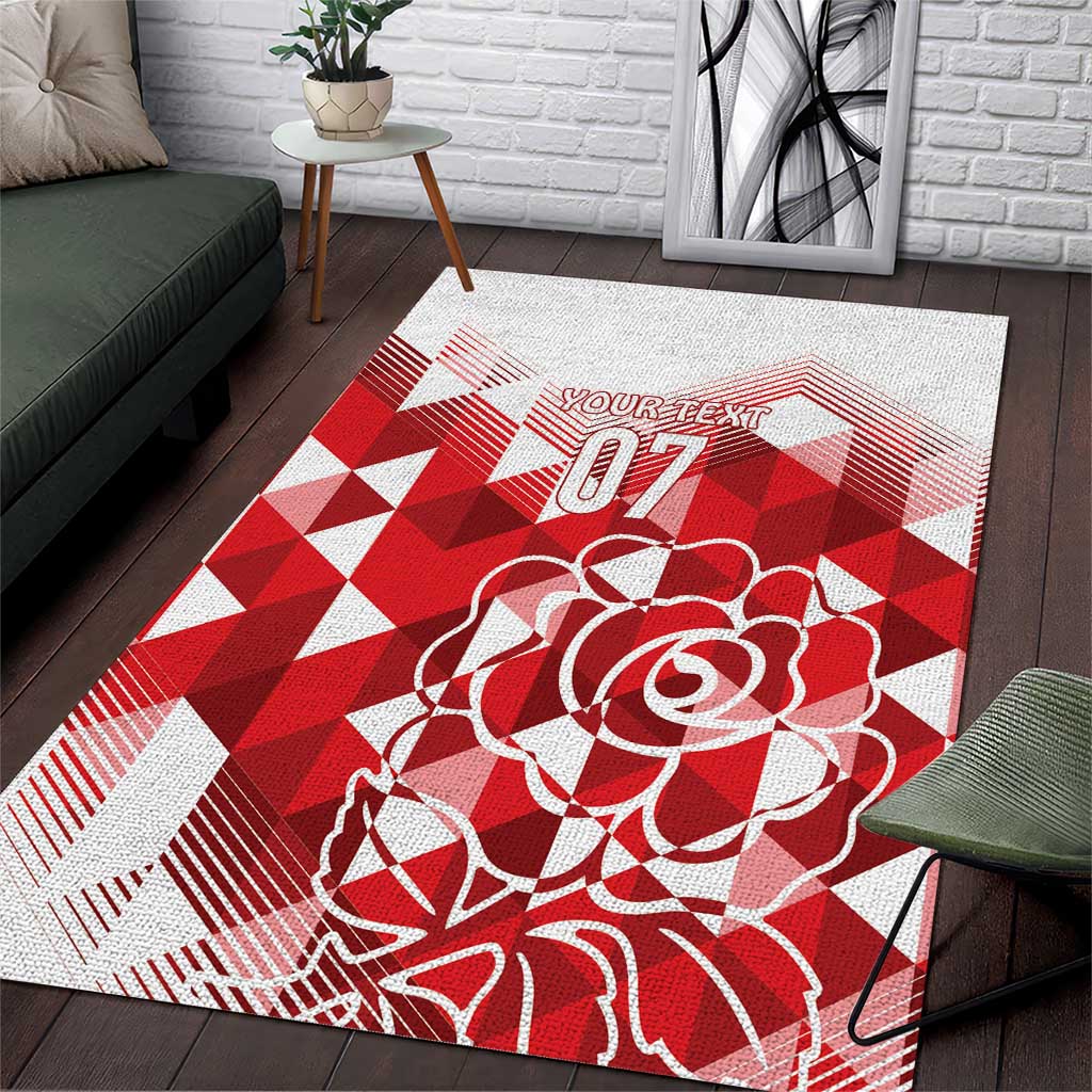 England Rugby Custom Area Rug Crystalised Red Rose - Vibe Hoodie Shop