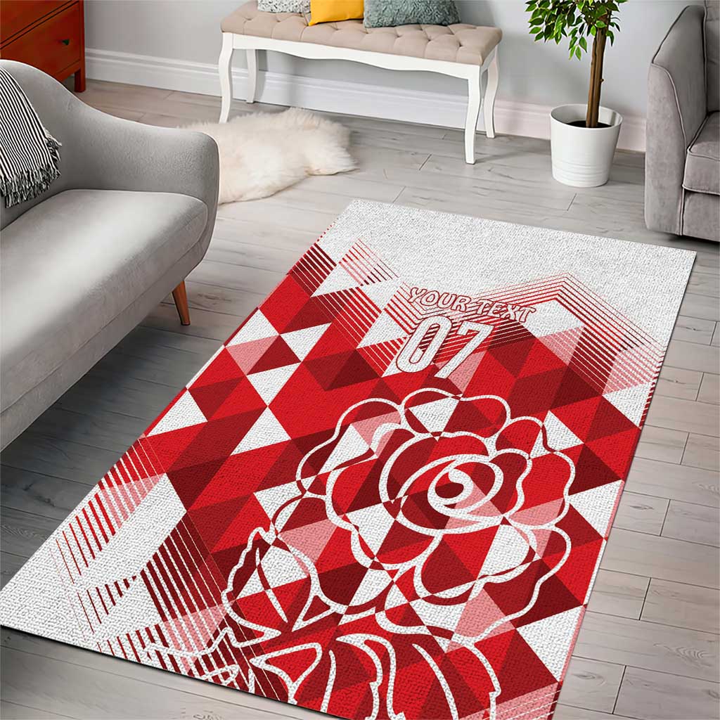 England Rugby Custom Area Rug Crystalised Red Rose - Vibe Hoodie Shop