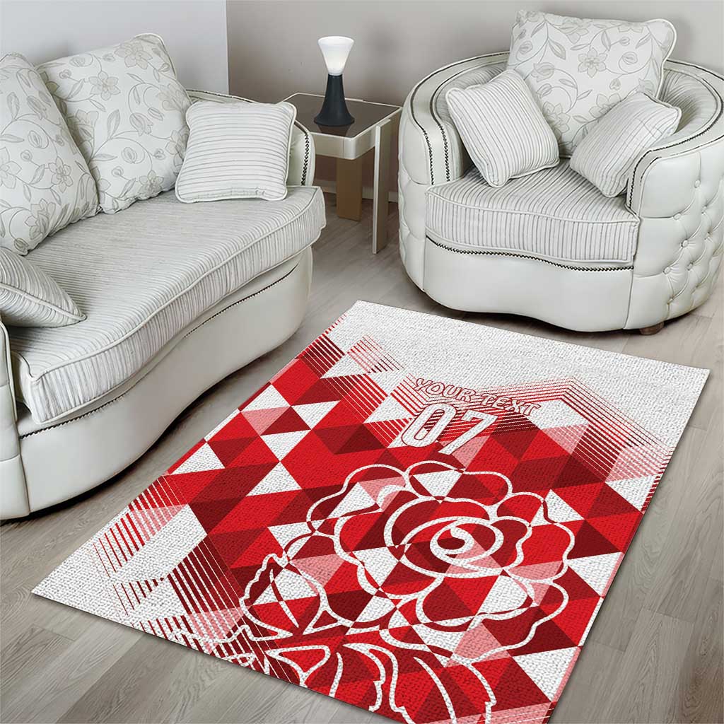 England Rugby Custom Area Rug Crystalised Red Rose - Vibe Hoodie Shop