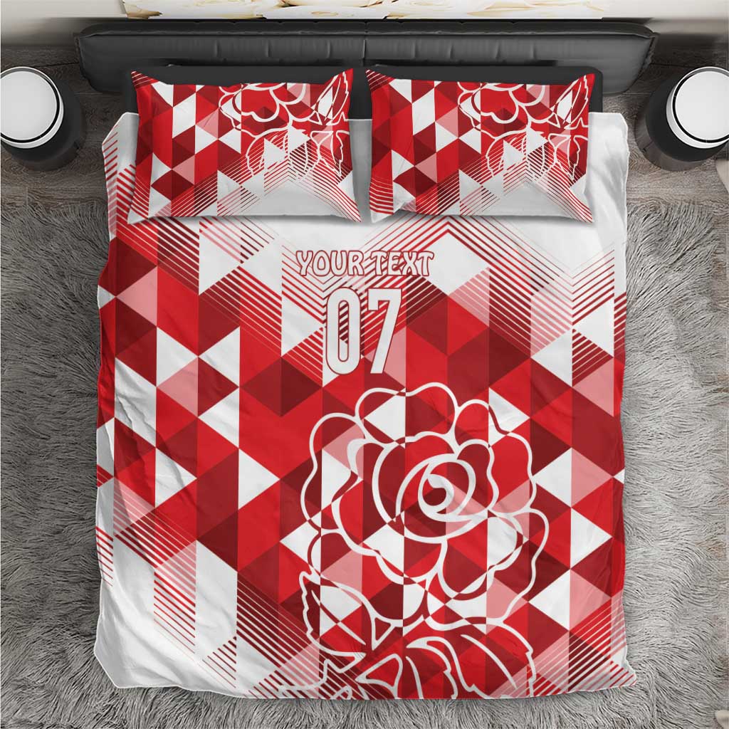 England Rugby Custom Bedding Set Crystalised Red Rose - Vibe Hoodie Shop