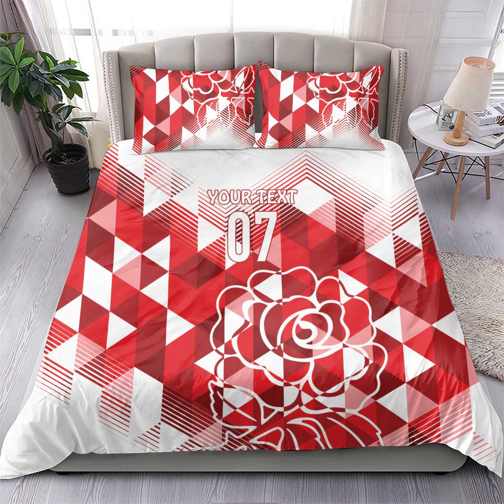England Rugby Custom Bedding Set Crystalised Red Rose - Vibe Hoodie Shop