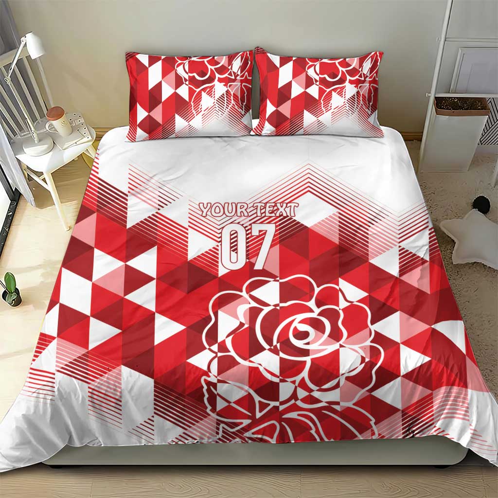 England Rugby Custom Bedding Set Crystalised Red Rose - Vibe Hoodie Shop