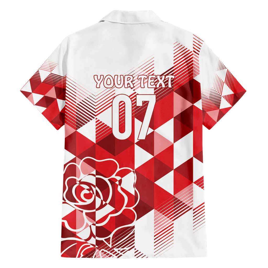 England Rugby Custom Family Matching Long Sleeve Bodycon Dress and Hawaiian Shirt Crystalised Red Rose