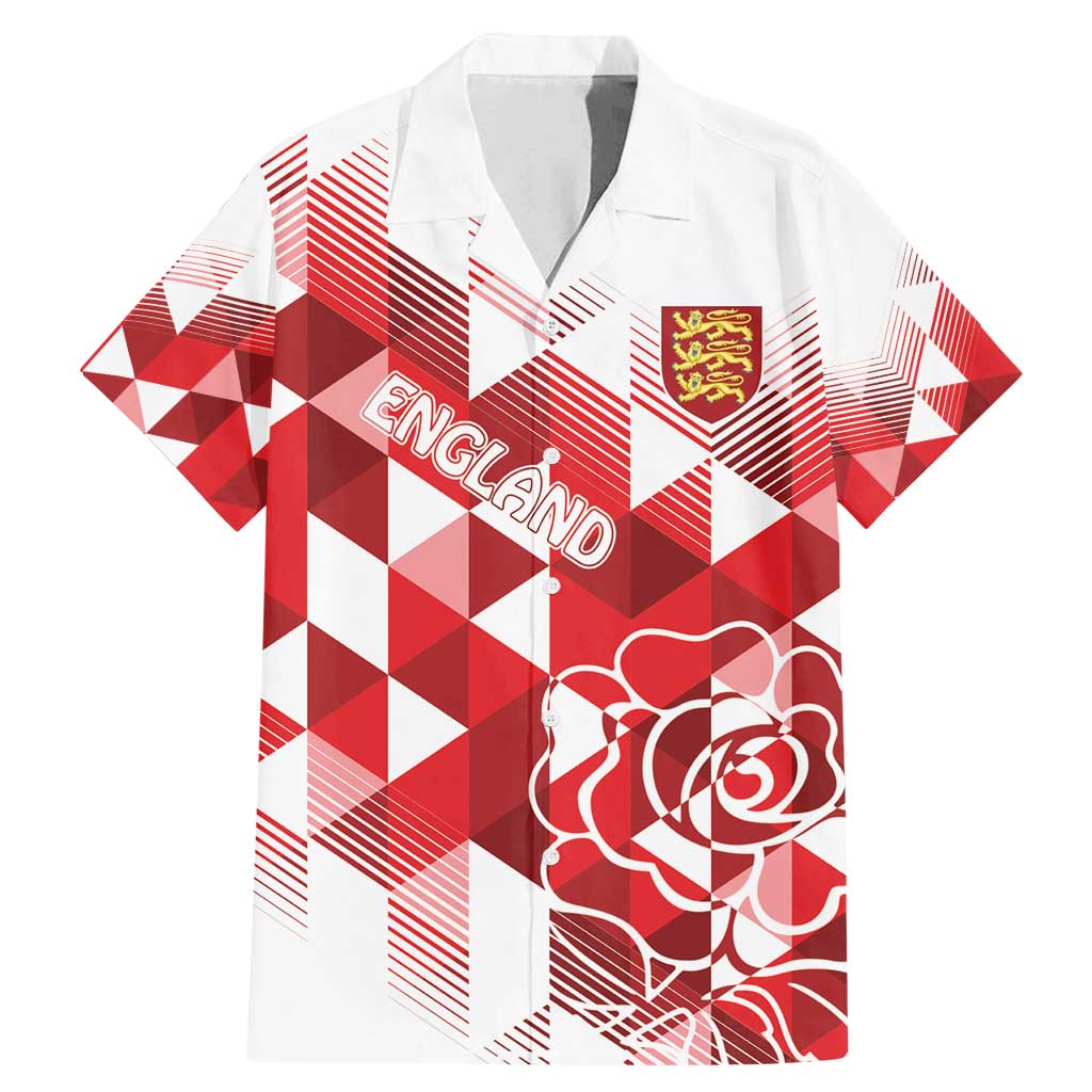 England Rugby Custom Family Matching Mermaid Dress and Hawaiian Shirt Crystalised Red Rose