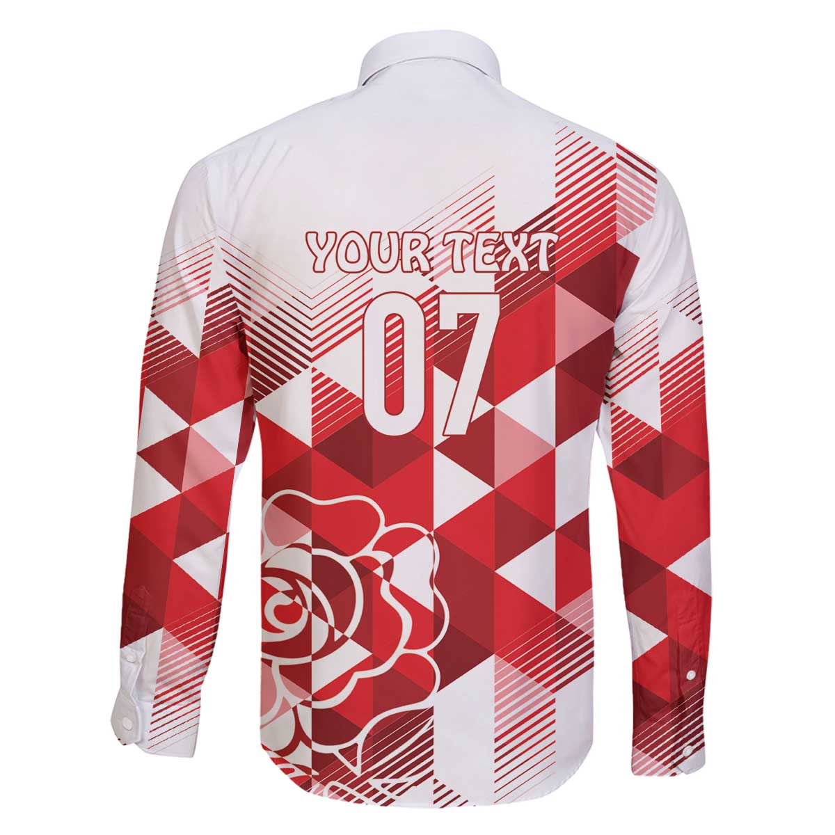 England Rugby Custom Family Matching Off The Shoulder Long Sleeve Dress and Hawaiian Shirt Crystalised Red Rose