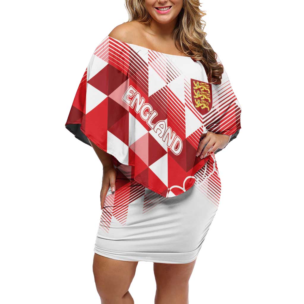 England Rugby Custom Family Matching Off Shoulder Short Dress and Hawaiian Shirt Crystalised Red Rose