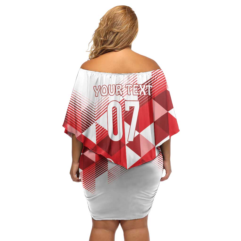 England Rugby Custom Family Matching Off Shoulder Short Dress and Hawaiian Shirt Crystalised Red Rose