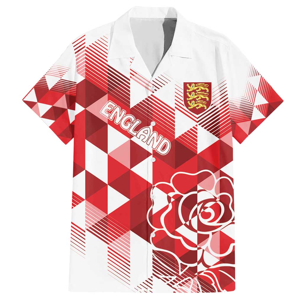 England Rugby Custom Hawaiian Shirt Crystalised Red Rose - Vibe Hoodie Shop