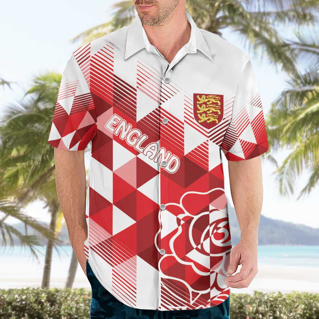 England Rugby Custom Hawaiian Shirt Crystalised Red Rose - Vibe Hoodie Shop