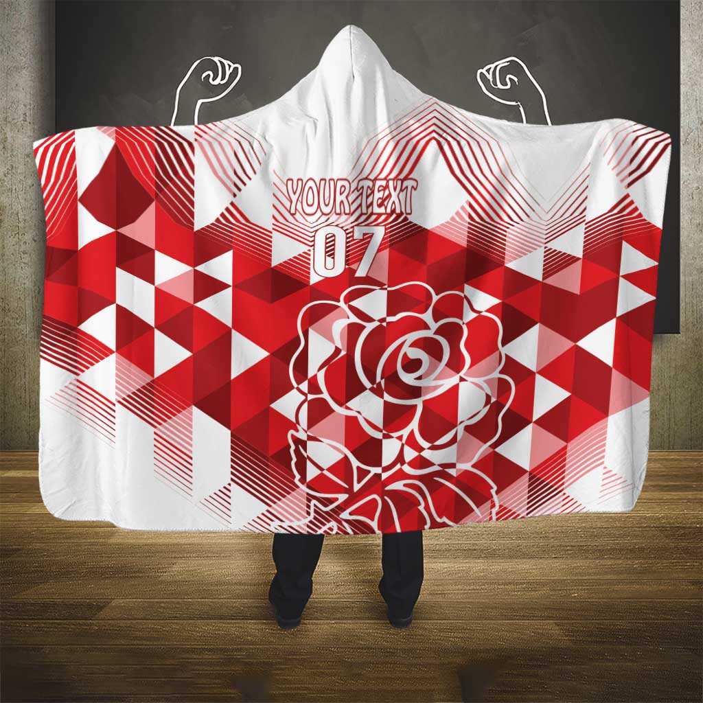 England Rugby Custom Hooded Blanket Crystalised Red Rose