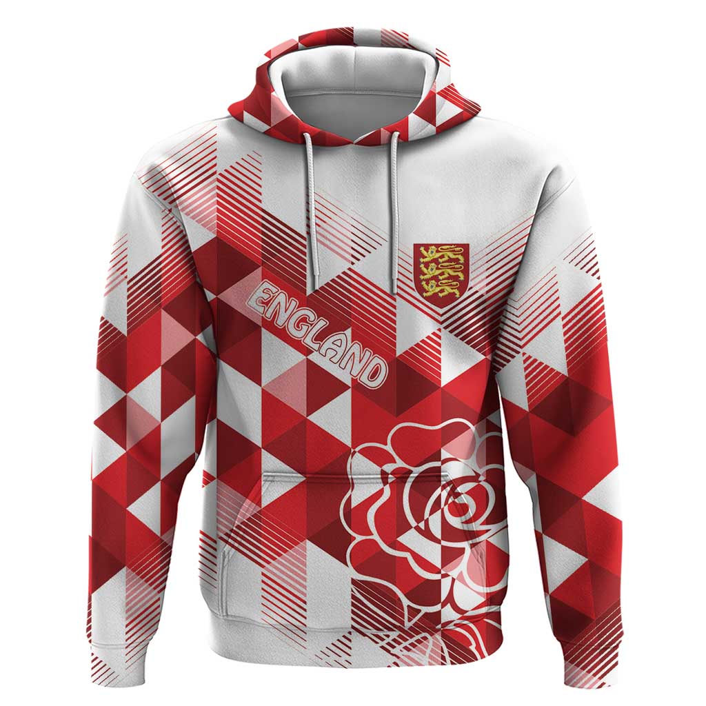 England Rugby Custom Hoodie Crystalised Red Rose LT7 - Vibe Hoodie Shop