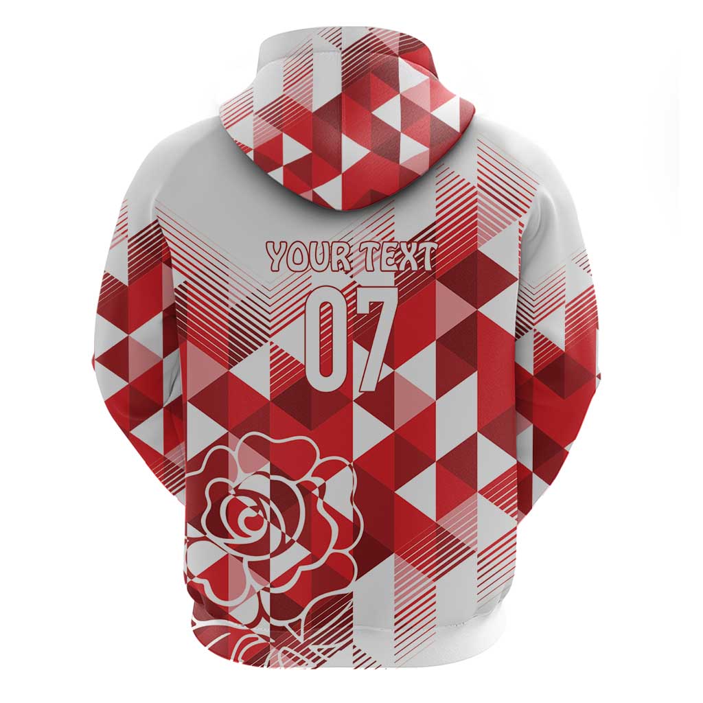 England Rugby Custom Hoodie Crystalised Red Rose LT7 - Vibe Hoodie Shop