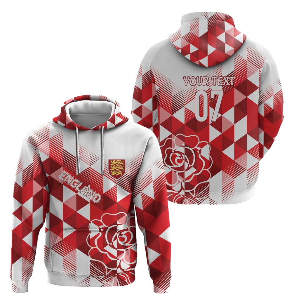 England Rugby Custom Hoodie Crystalised Red Rose LT7 - Vibe Hoodie Shop