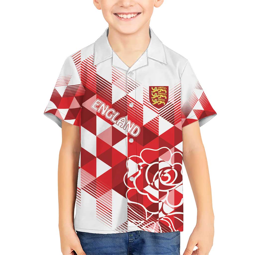 England Rugby Custom Kid Hawaiian Shirt Crystalised Red Rose