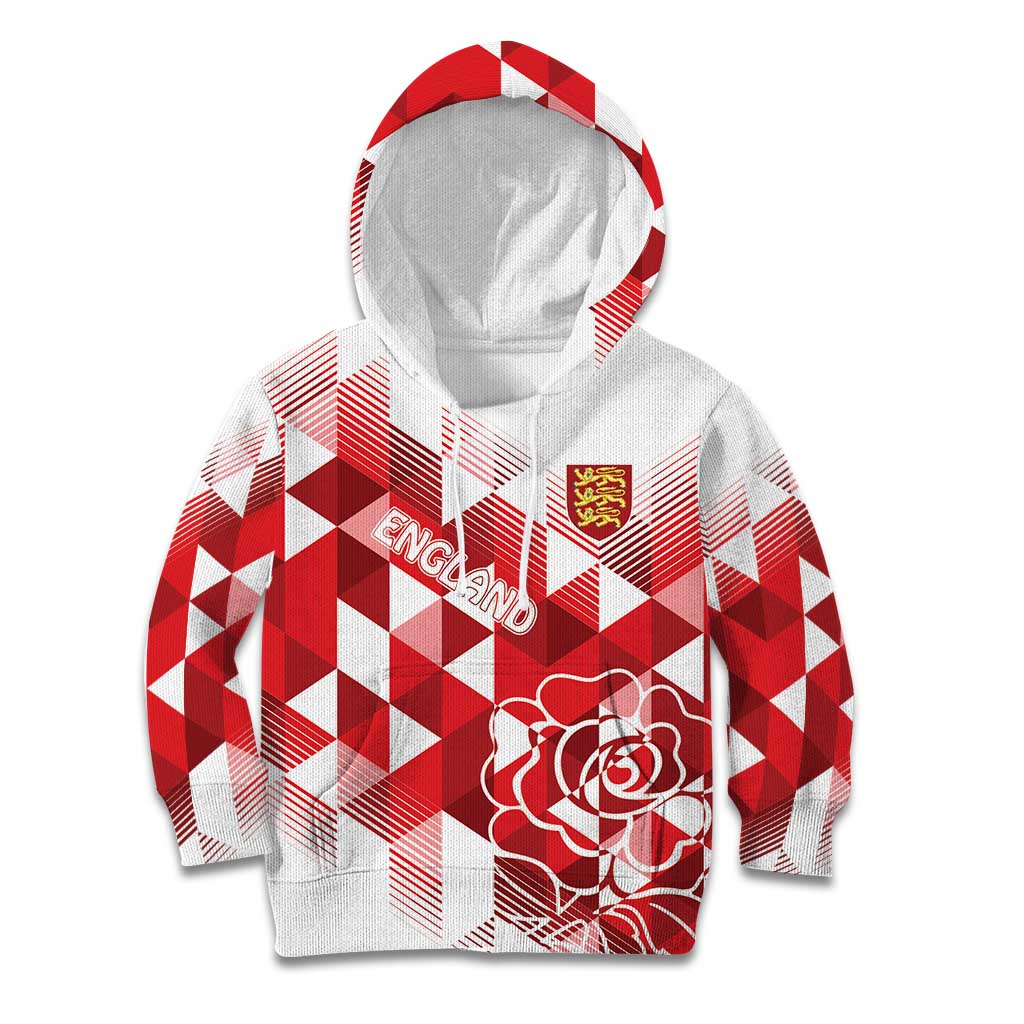 England Rugby Custom Kid Hoodie Crystalised Red Rose - Vibe Hoodie Shop