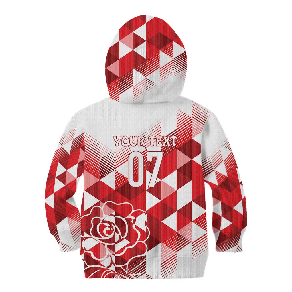 England Rugby Custom Kid Hoodie Crystalised Red Rose - Vibe Hoodie Shop