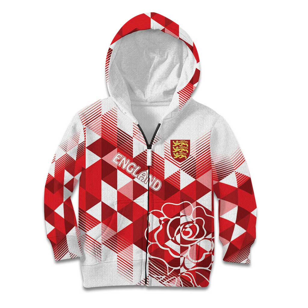 England Rugby Custom Kid Hoodie Crystalised Red Rose - Vibe Hoodie Shop