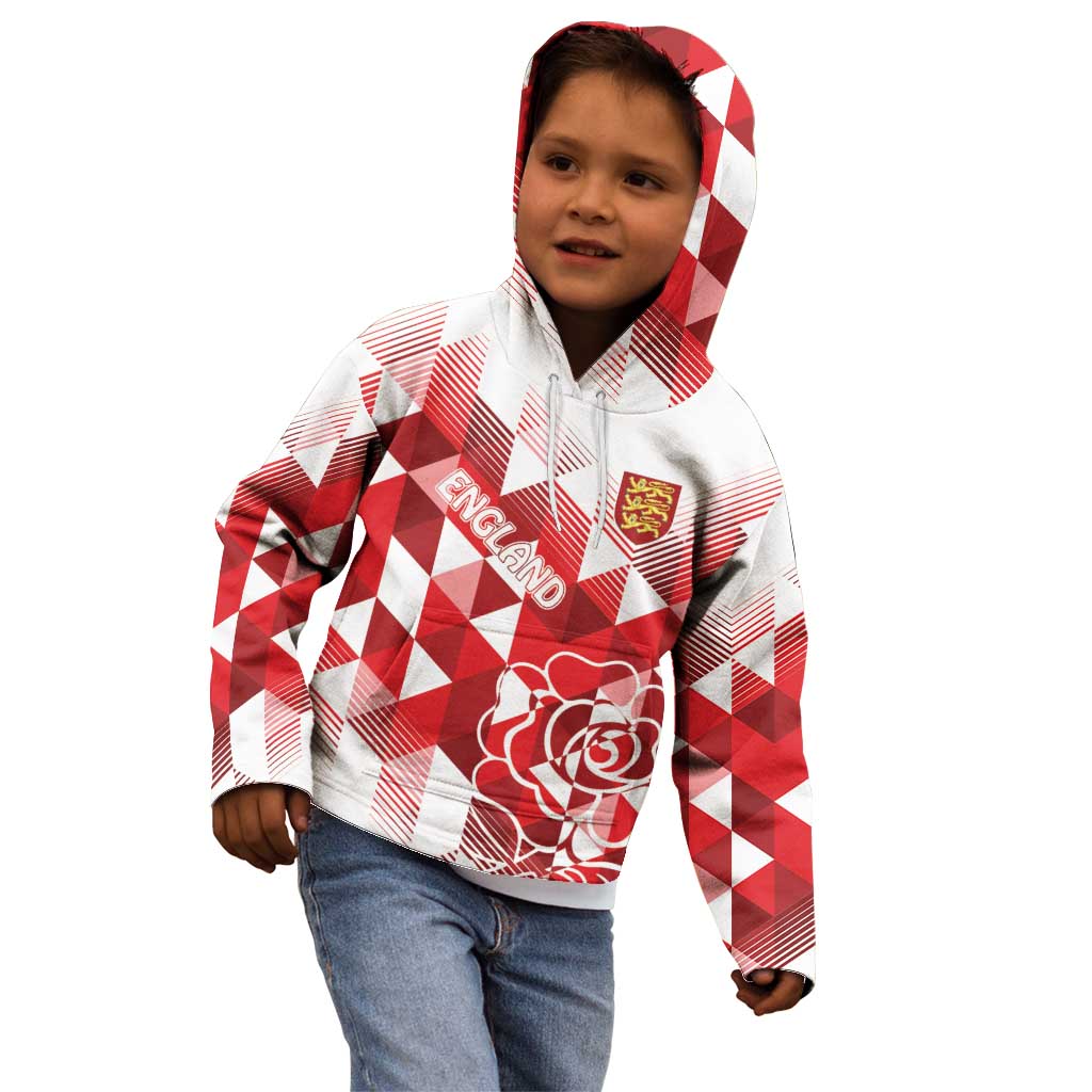 England Rugby Custom Kid Hoodie Crystalised Red Rose - Vibe Hoodie Shop