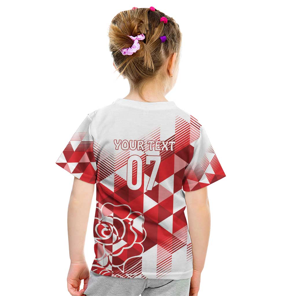 England Rugby Custom Kid T Shirt Crystalised Red Rose - Vibe Hoodie Shop