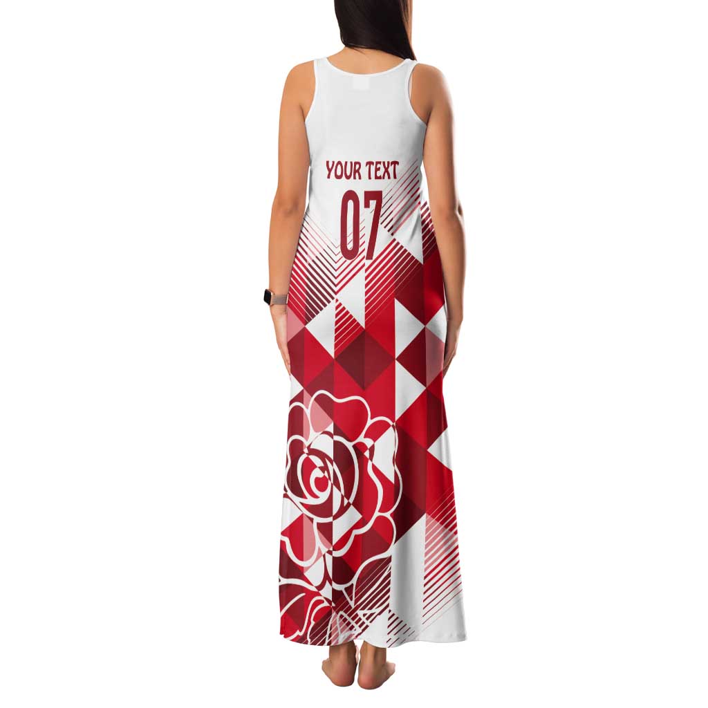 England Rugby Custom Tank Maxi Dress Crystalised Red Rose