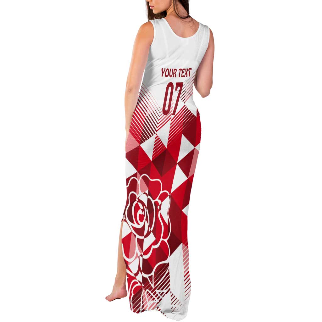 England Rugby Custom Tank Maxi Dress Crystalised Red Rose