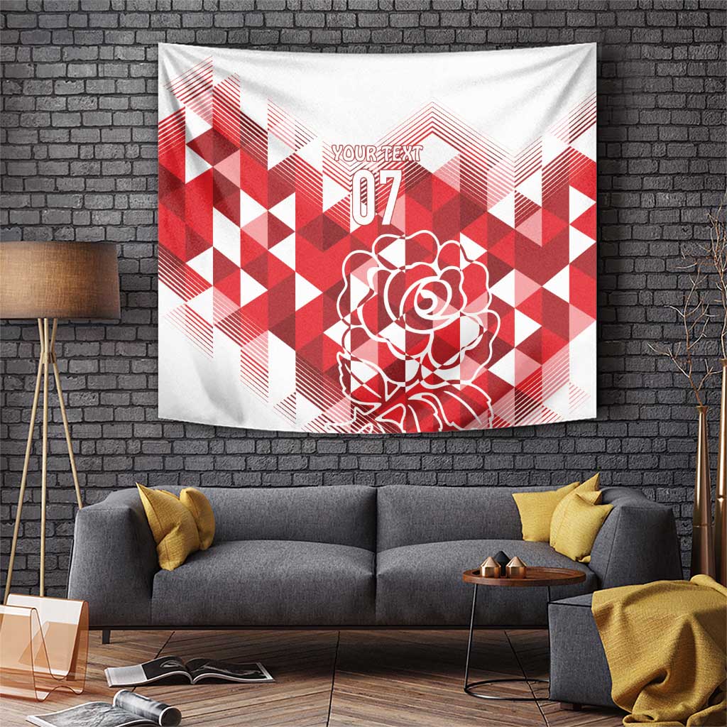 England Rugby Custom Tapestry Crystalised Red Rose - Vibe Hoodie Shop