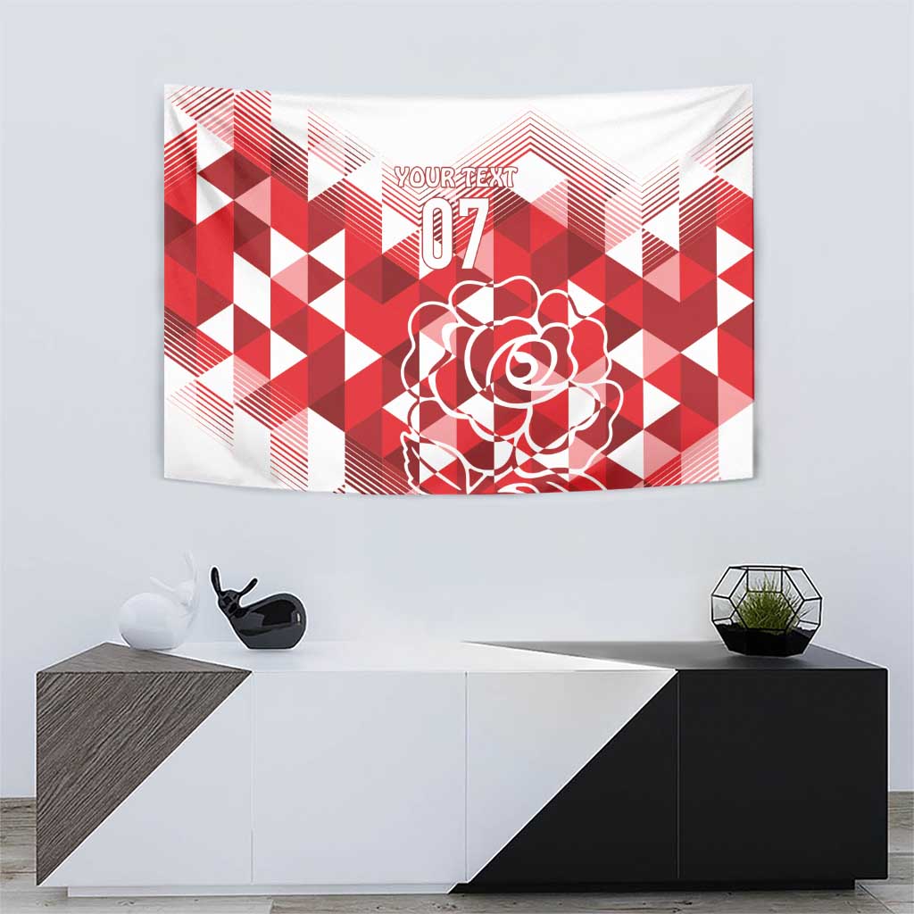 England Rugby Custom Tapestry Crystalised Red Rose - Vibe Hoodie Shop