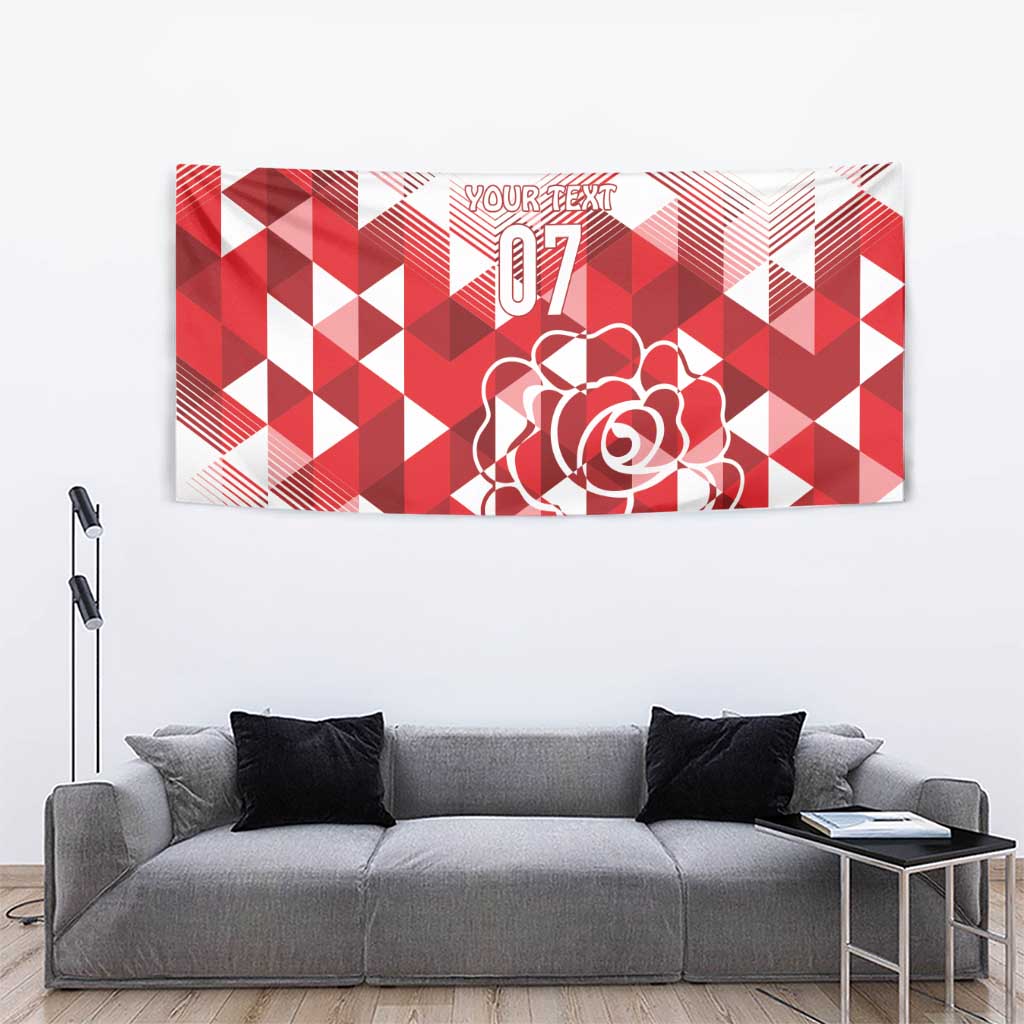 England Rugby Custom Tapestry Crystalised Red Rose - Vibe Hoodie Shop