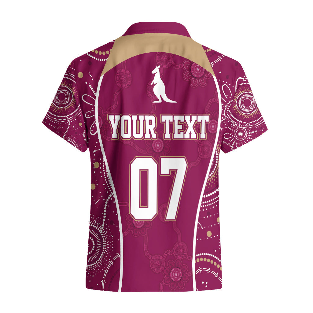 Personalised QLD Maroons Rugby Indigenous Hawaiian Shirt State Of Origin Canetoads - Vibe Hoodie Shop