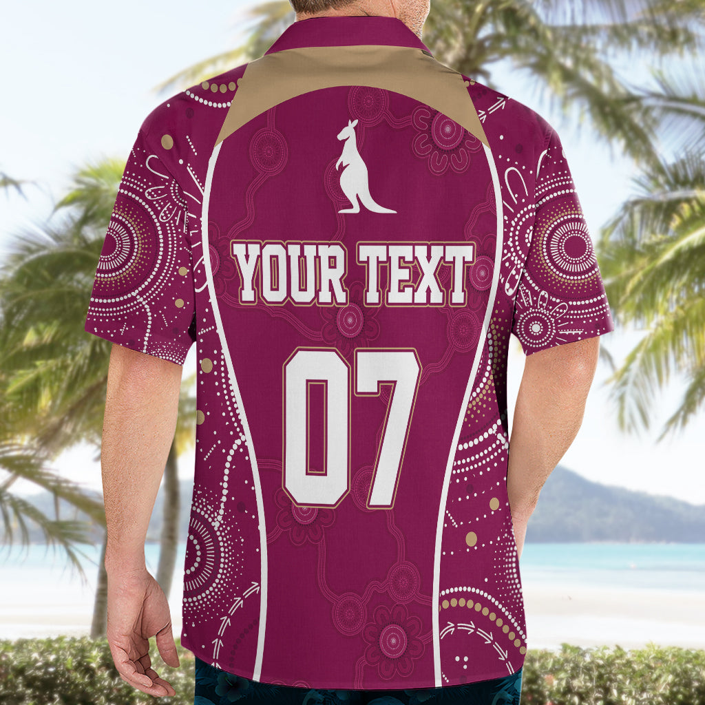 Personalised QLD Maroons Rugby Indigenous Hawaiian Shirt State Of Origin Canetoads - Vibe Hoodie Shop