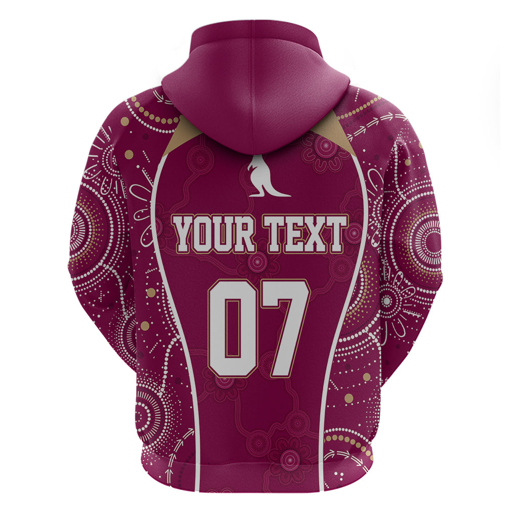 Personalised QLD Maroons Rugby Indigenous Hoodie State Of Origin Canetoads LT7 - Vibe Hoodie Shop