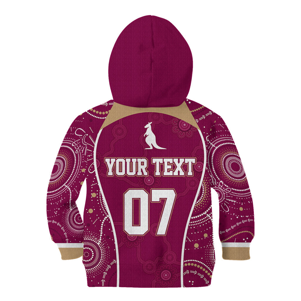 Personalised QLD Maroons Rugby Indigenous Kid Hoodie State Of Origin Canetoads - Vibe Hoodie Shop