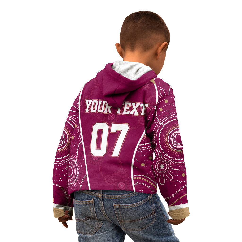 Personalised QLD Maroons Rugby Indigenous Kid Hoodie State Of Origin Canetoads - Vibe Hoodie Shop