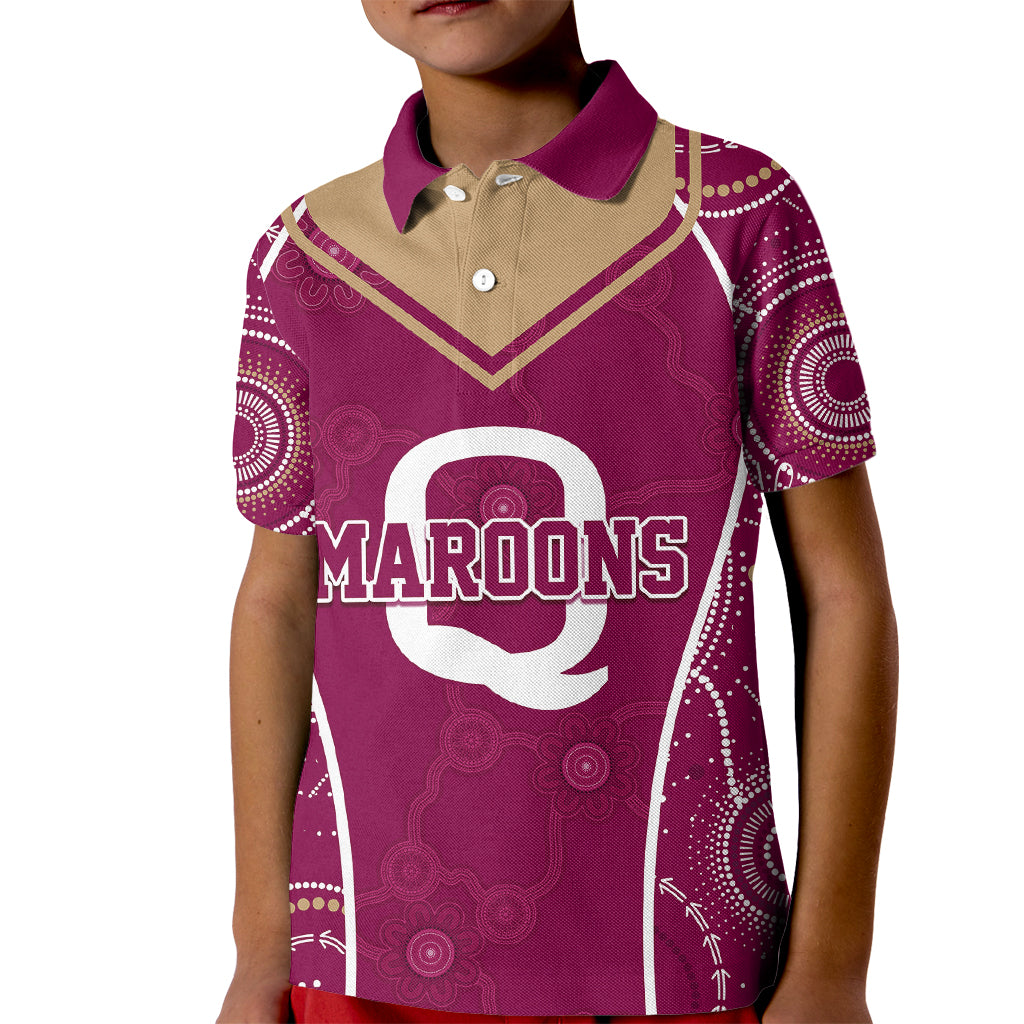 Personalised QLD Maroons Rugby Indigenous Kid Polo Shirt State Of Origin Canetoads - Vibe Hoodie Shop