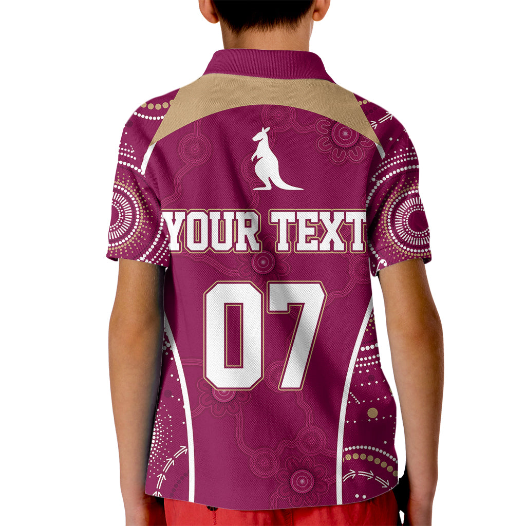 Personalised QLD Maroons Rugby Indigenous Kid Polo Shirt State Of Origin Canetoads - Vibe Hoodie Shop