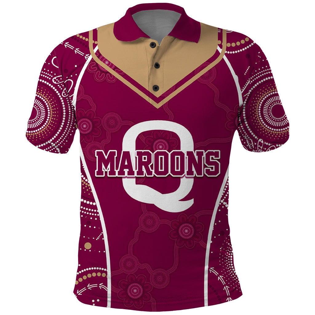 Personalised QLD Maroons Rugby Indigenous Polo Shirt State Of Origin Canetoads - Vibe Hoodie Shop