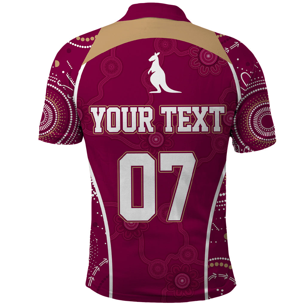 Personalised QLD Maroons Rugby Indigenous Polo Shirt State Of Origin Canetoads - Vibe Hoodie Shop